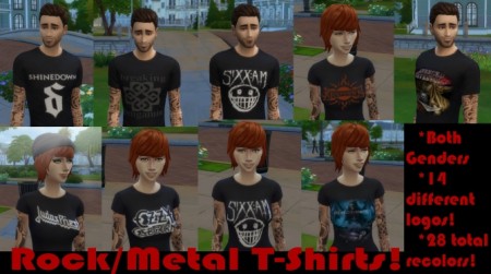 Rock/Metal T-Shirts by Kitty25939 at Mod The Sims