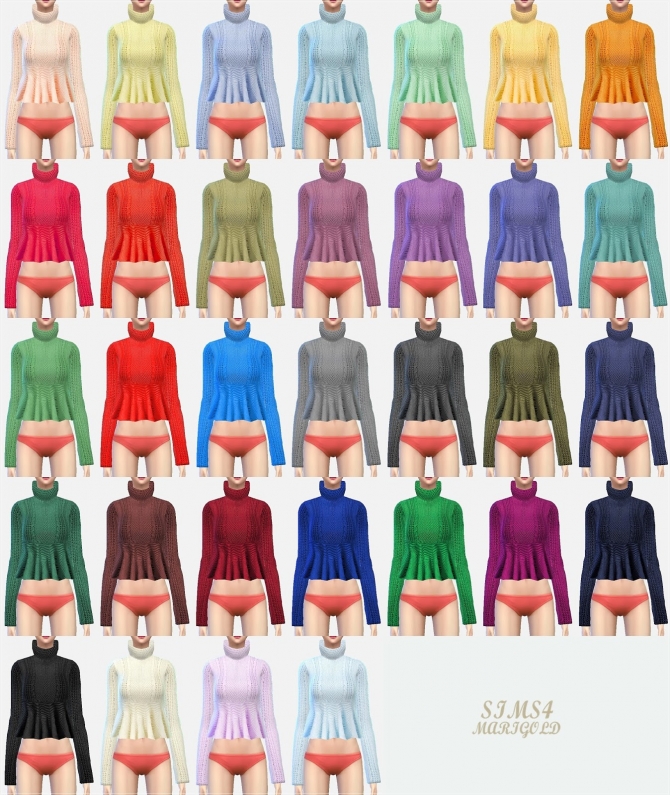 Flare turtleneck sweater at Marigold » Sims 4 Updates