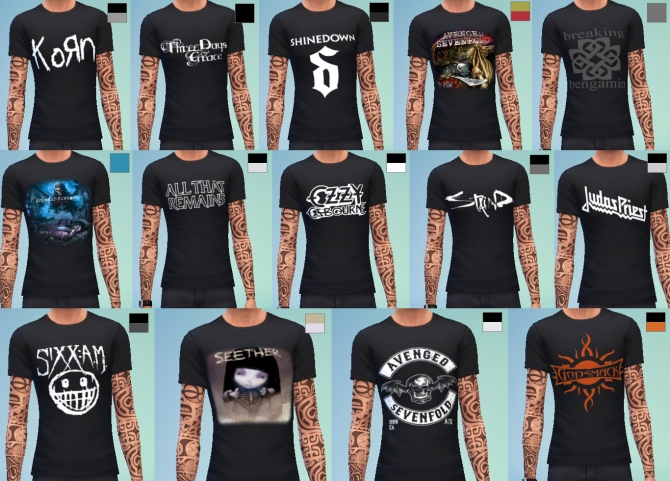 Rock/Metal T-Shirts by Kitty25939 at Mod The Sims » Sims 4 Updates