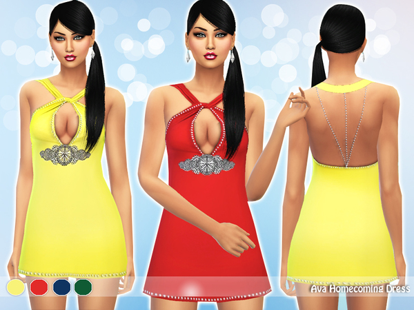 Sims 4 Ava Homecoming Dress by Saliwa at TSR