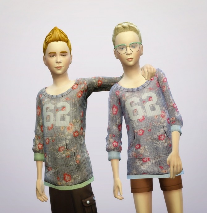Sims 4 Floral sweater for kids at Rusty Nail