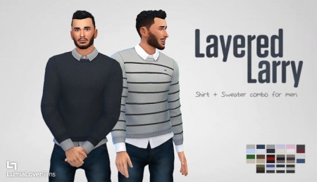 Layered Larry shirt + sweater at LumiaLover Sims