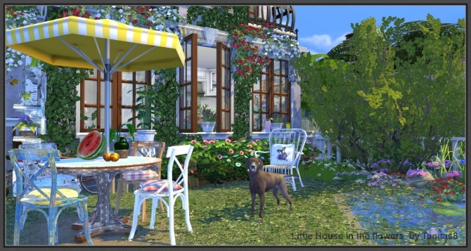 Sims 4 Little House with flowers at Tanitas8 Sims