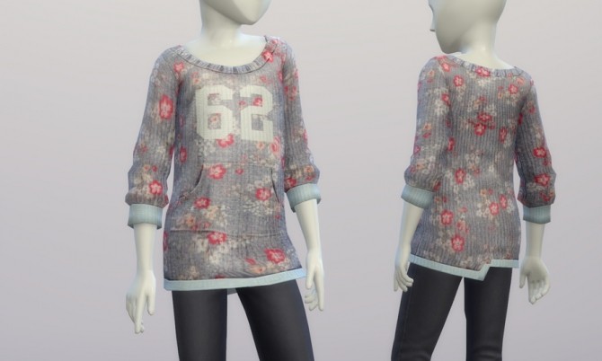 Sims 4 Floral sweater for kids at Rusty Nail