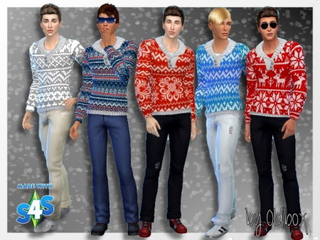 Winter sweaters for males by Oldbox at All 4 Sims » Sims 4 Updates