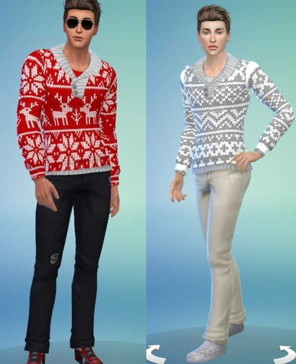 Sims 4 Winter sweaters for males by Oldbox at All 4 Sims