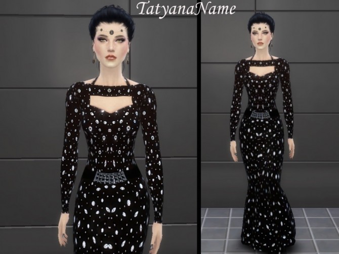 Sims 4 Formal black gown at Tatyana Name