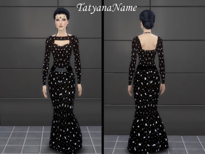 Sims 4 Formal black gown at Tatyana Name