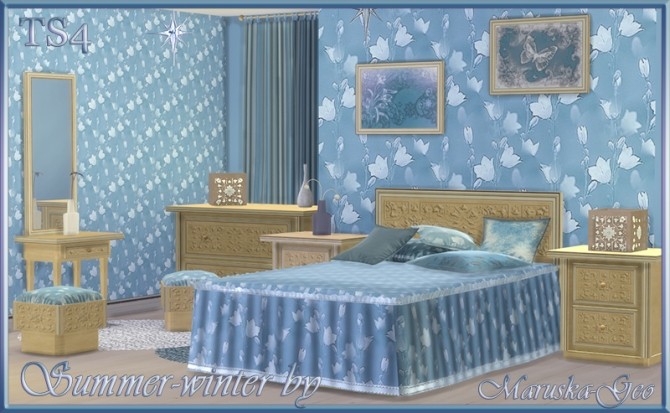 Sims 4 Summer winter bedroom set at Maruska Geo
