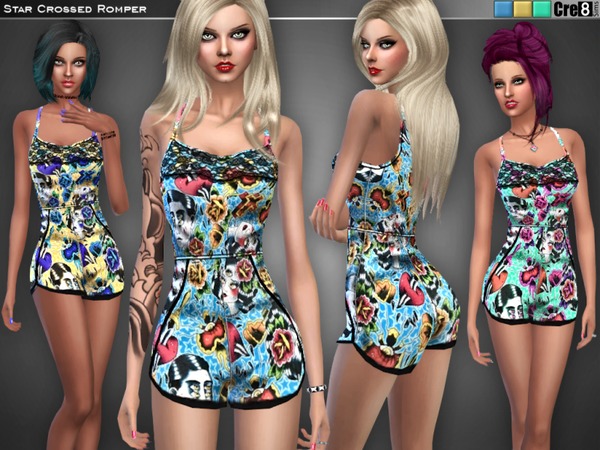 Sims 4 Star Crossed Romper by Cre8Sims at TSR