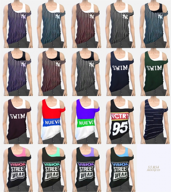 Male tank-top slipping down strap at Marigold » Sims 4 Updates