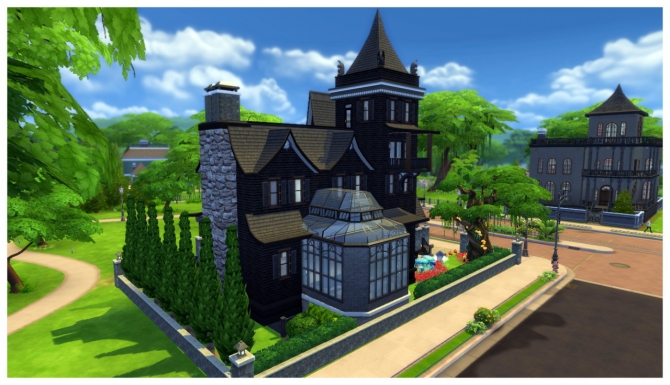 Haunted House Facade at SimDoughnut » Sims 4 Updates