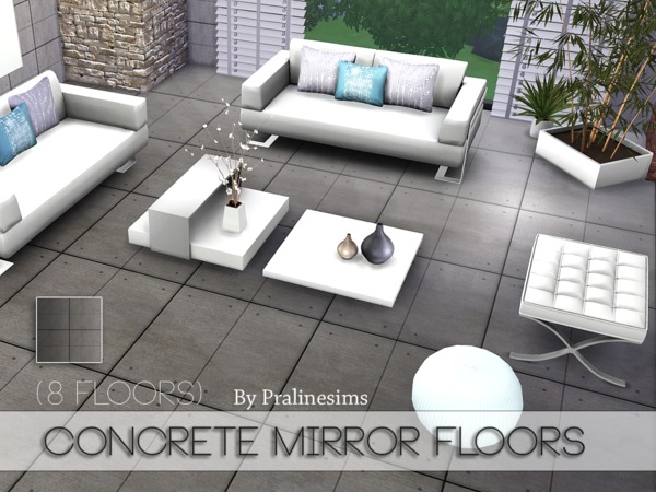 Sims 4 Concrete Mirror Floors by Pralinesims at TSR