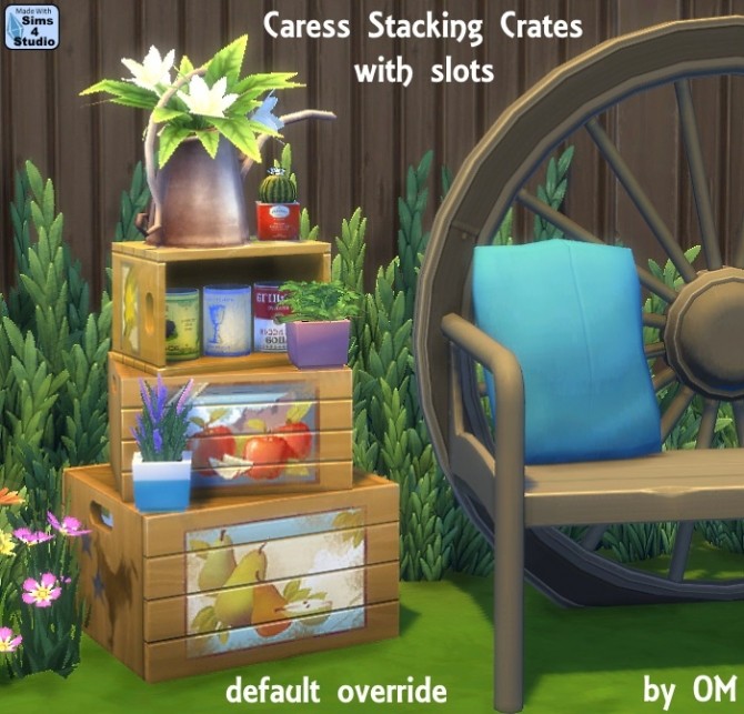 Sims 4 Caress stacking crates with slots at Sims 4 Studio
