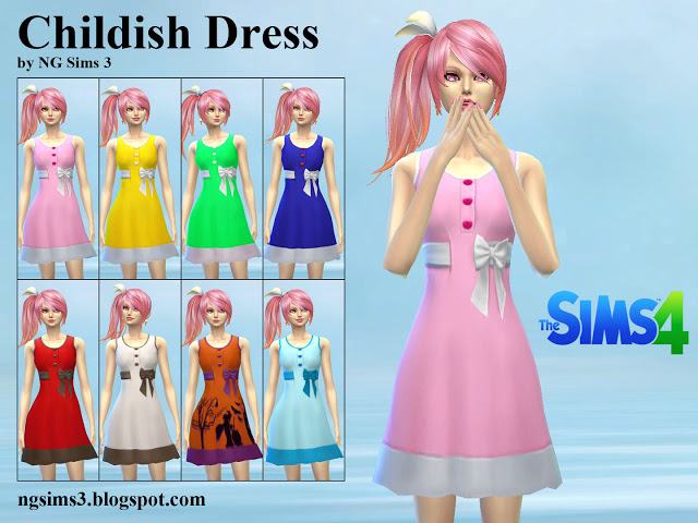 Sims 4 Childish Dress at NG Sims3