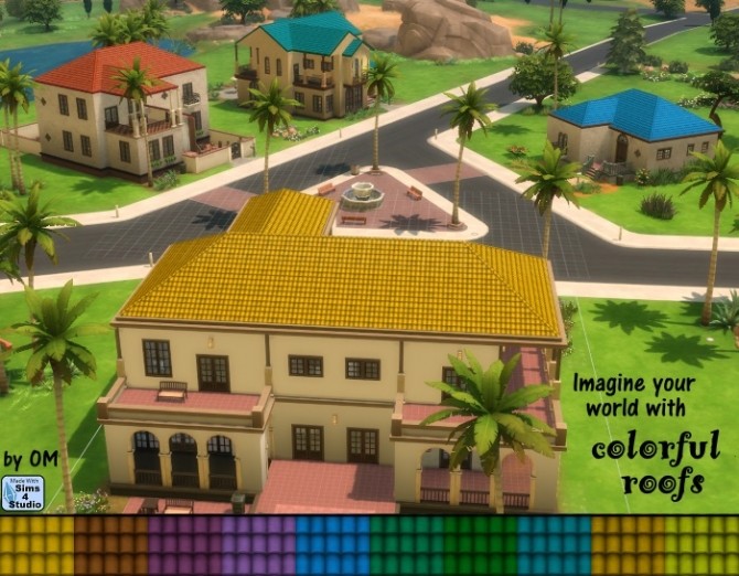 Sims 4 Mediterranean magic tile roof palette extender at Sims 4 Studio
