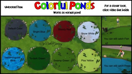 Colorful Ponds (7 recolors) by Bakie at Mod The Sims