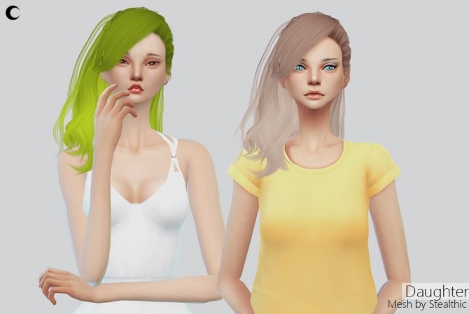Sims 4 Stealthics Daughter hair retexture at Kalewa a