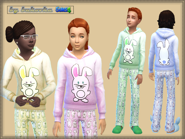 Sims 4 Rabbit Sleepwear by bukovka at TSR
