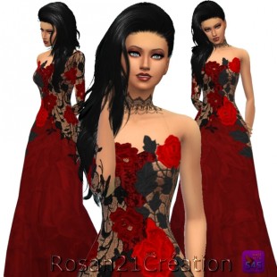 Gothic dress at Sims Dentelle » Sims 4 Updates