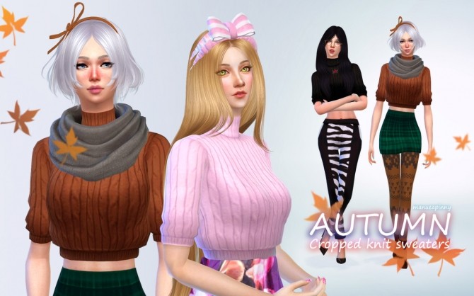 Sims 4 AUTUMN Cropped knit sweaters at manuea Pinny