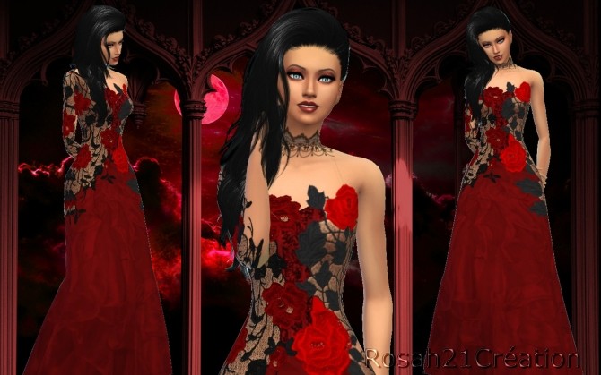 Sims 4 Gothic dress at Sims Dentelle