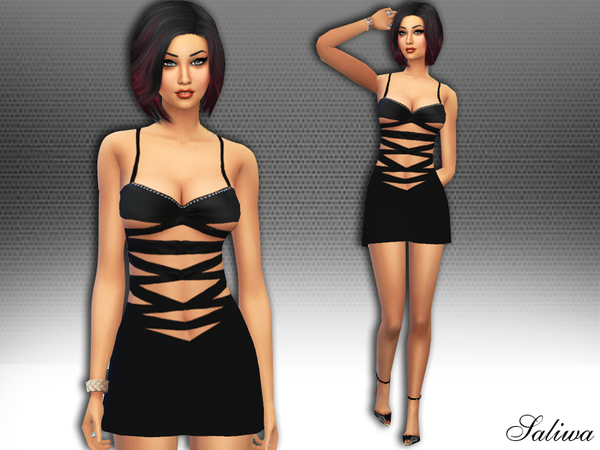 Sims 4 Ren Ripped Dress by Saliwa at TSR