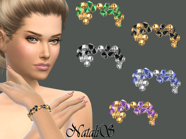 Sims 4 Crystals and beads bracelet by NataliS at TSR