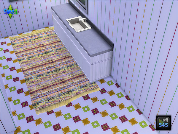 Sims 4 6 kitchen sets including wall, floor and rug by Mabra at Arte Della Vita