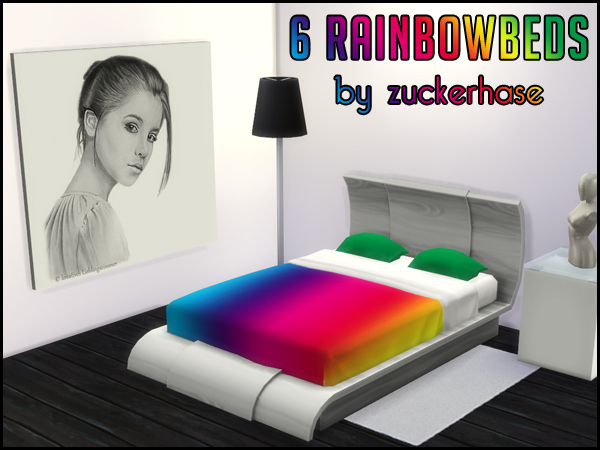 Sims 4 Rainbow Beds by zuckerhase at Akisima