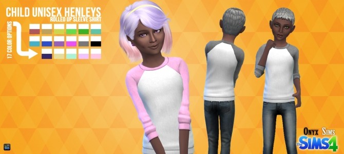 Sims 4 CU Solid & Patterned Rolled up Henleys at Onyx Sims