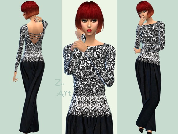 Sims 4 Anytime casual pantsuit by Zuckerschnute20 at TSR
