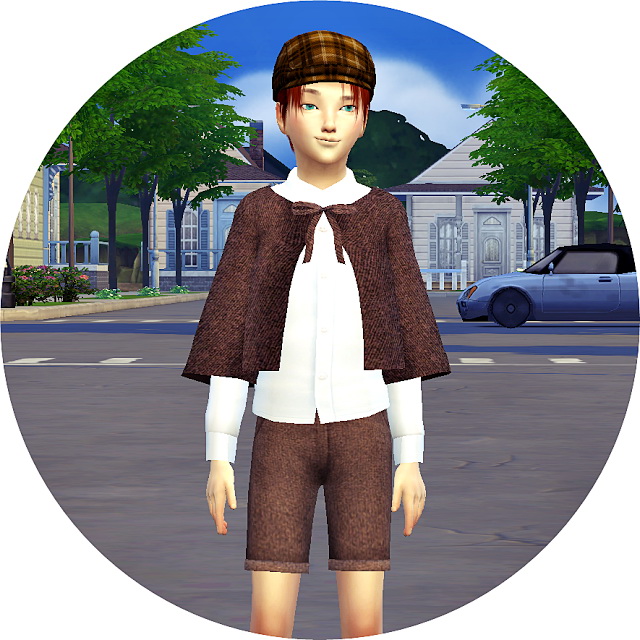 Sims 4 Boy woolen shorts & cape coat at Marigold