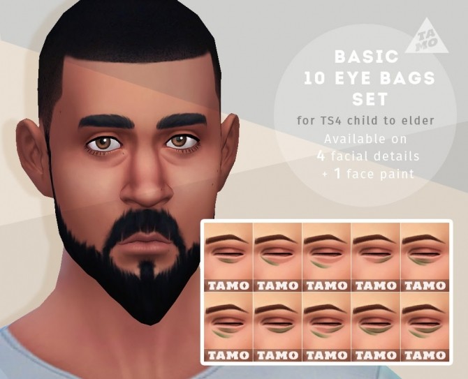 Sims 4 Basic 10 Eye Bags Set for All at Tamo