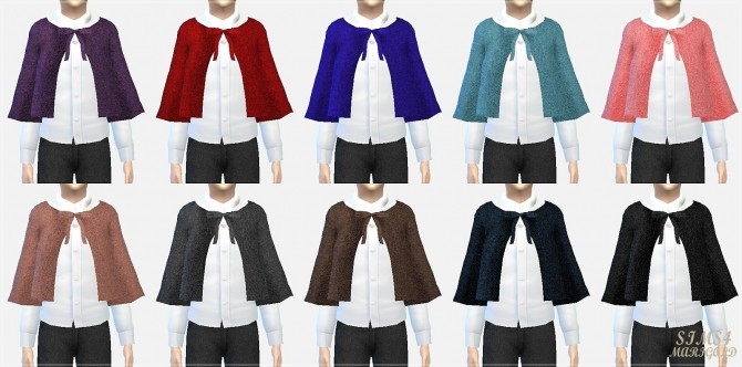 Sims 4 Boy woolen shorts & cape coat at Marigold