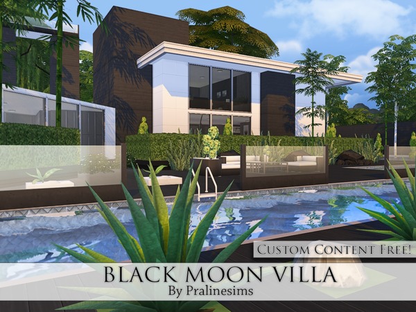 Sims 4 Black Moon Villa by Pralinesims at TSR
