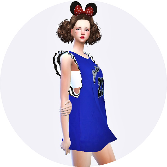 Sims 4 Frill boxy sleeveless dress at Marigold