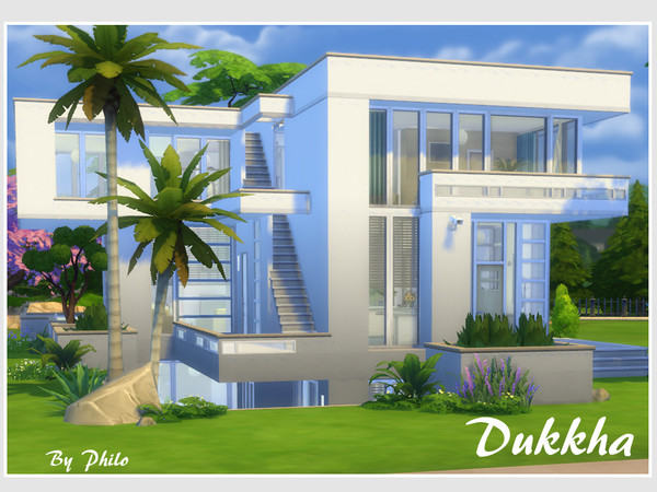Sims 4 Dukkha (No CC) house by philo at TSR