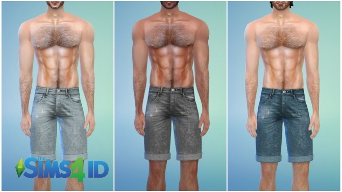 Sims 4 Denim shorts for males by David Veiga at The Sims 4 ID