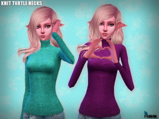 Sims 4 Knit turtlenecks at NiteSkky Sims