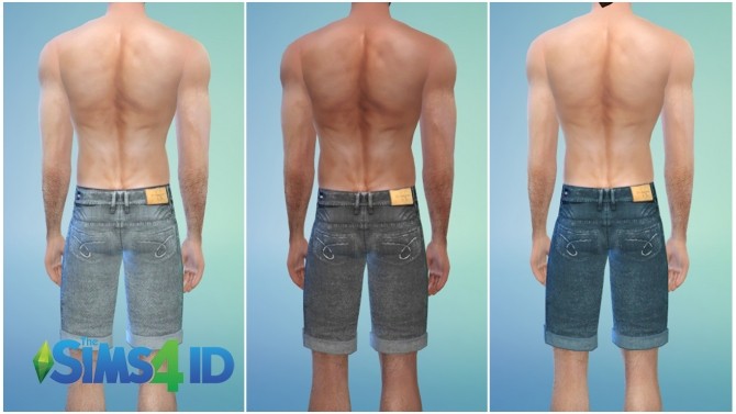 Sims 4 Denim shorts for males by David Veiga at The Sims 4 ID