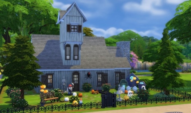 Sims 4 Halloween witch house by Bloup at Sims Artists