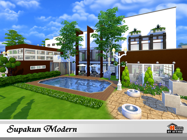Sims 4 Supakun Modern house by Autaki at TSR