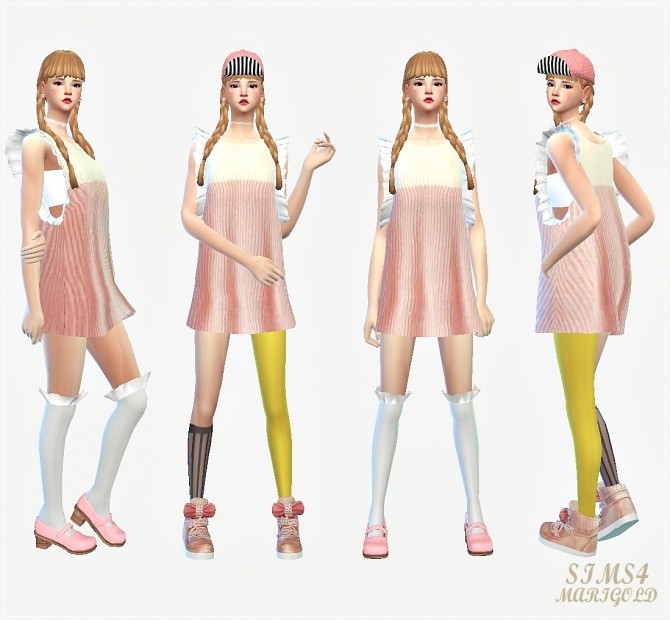 Sims 4 Frill boxy sleeveless dress at Marigold