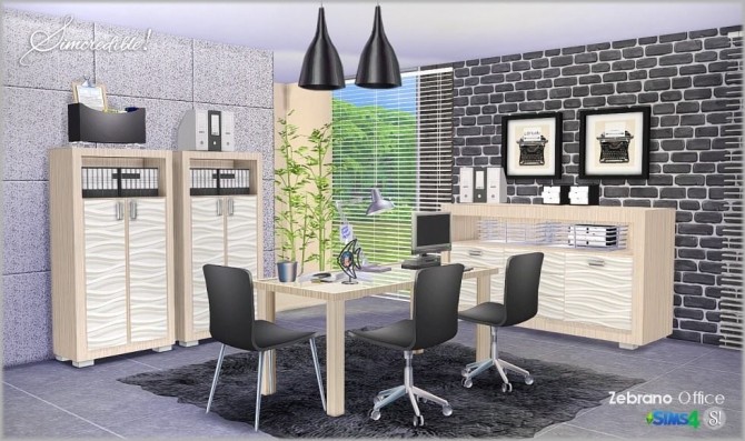 Sims 4 Zebrano Office at SIMcredible! Designs 4