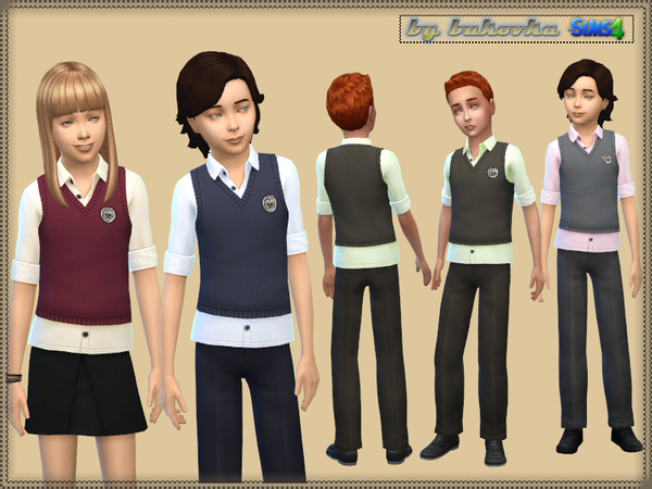Sims 4 Set School Uniform at TSR