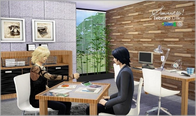 Sims 4 Zebrano Office at SIMcredible! Designs 4