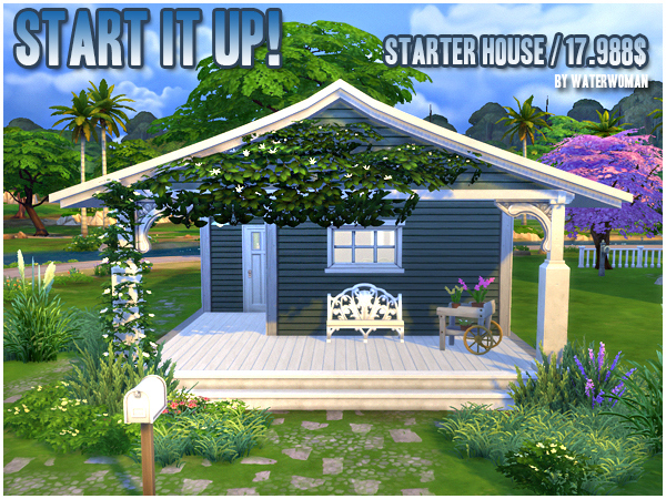 Sims 4 Start it up! starter house by Waterwoman at Akisima