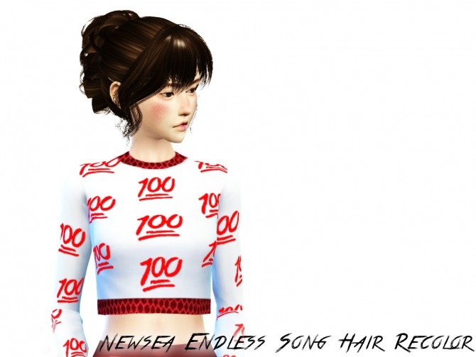 Sims 4 Newsea Endless Song Hair Recolor at Agatho Sims