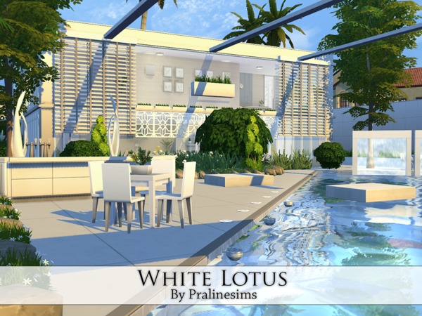 Sims 4 White Lotus house by Pralinesims at TSR